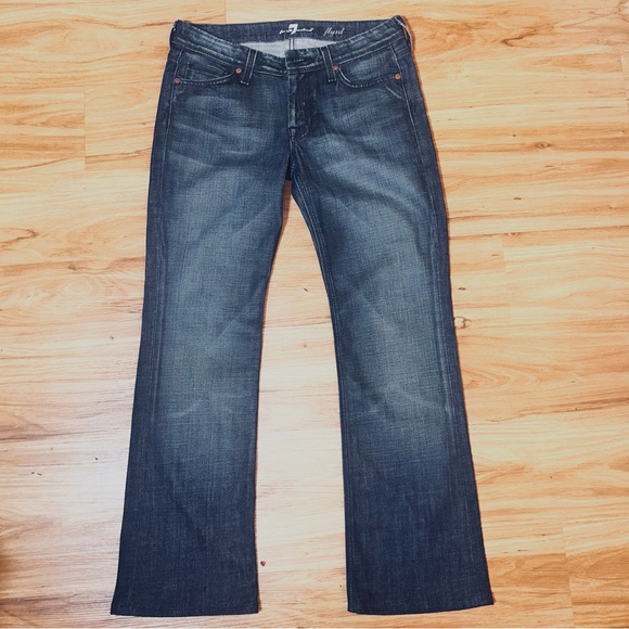 7 For All Mankind Flynt Mid-Rise Flare Jeans Sz 28 - Picture 4 of 5
